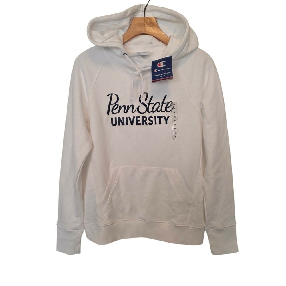Champion Penn State‎ University Hoodie Hooded Sweatshirt White Womens Medium NEW